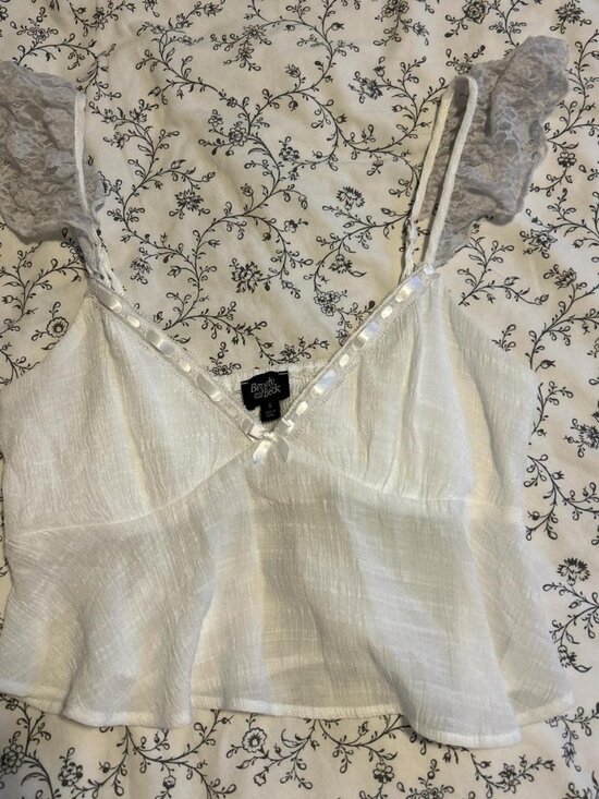 PacSun Tops - White lace cami top with adjustable straps #lace...